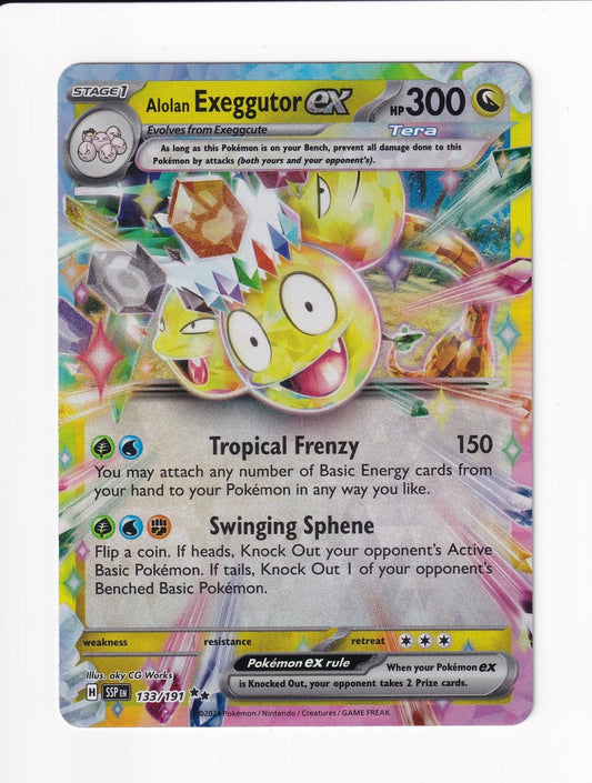 Alolan Exeggutor ex 133/191 Double Rare Surging Sparks Pokemon Holo Near Mint