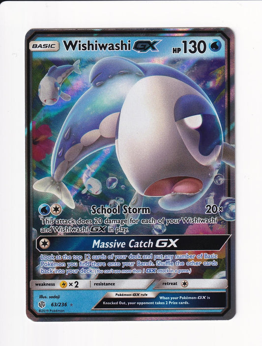Wishiwashi GX 63/236 Holo GX Rare Cosmic Eclipse Pokemon Near Mint