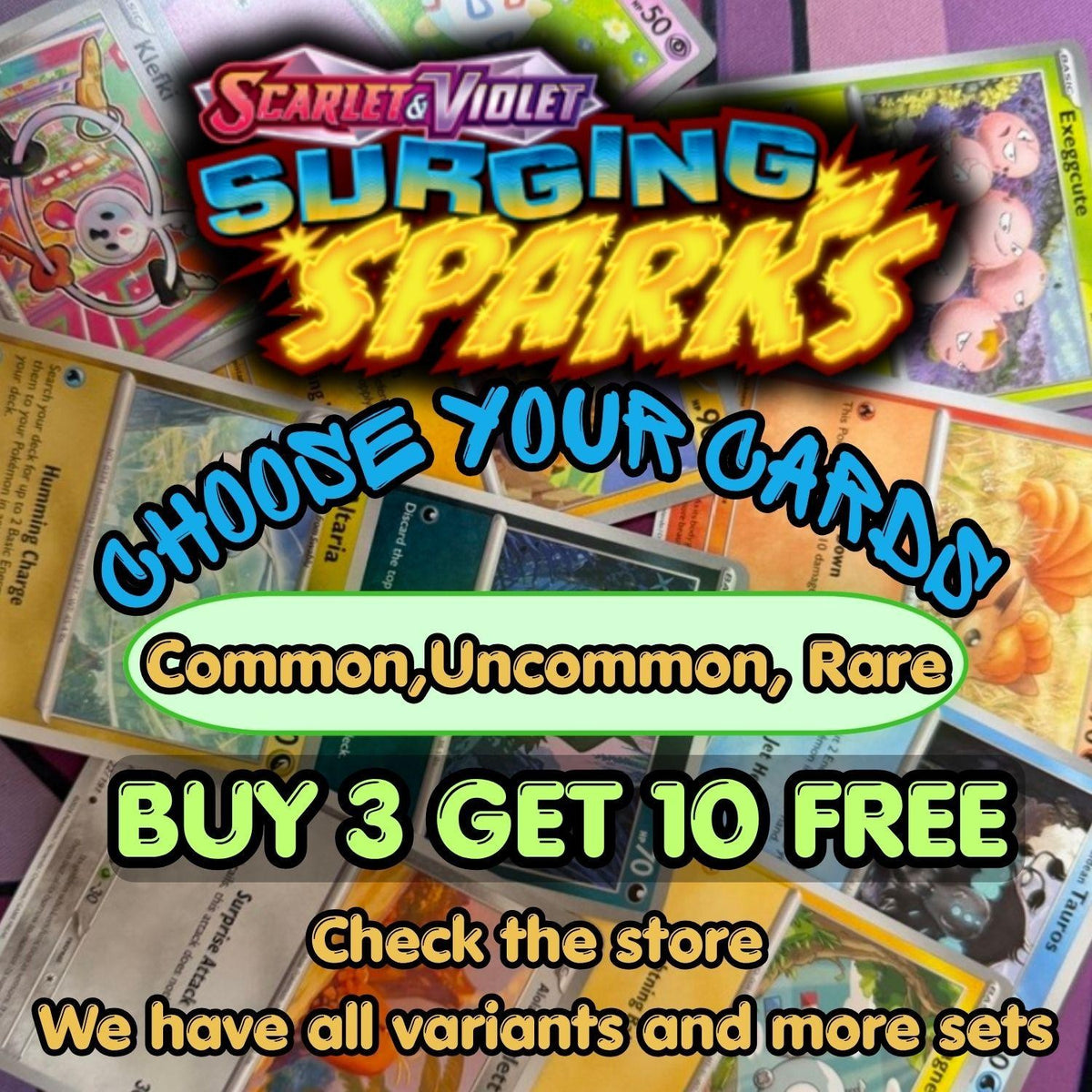 Pokemon - Surging Sparks - Choose your cards Common/Uncommon/Rare SV08