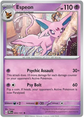 Prismatic Evolutions Master set bulk Psychic (Pink) Cards
