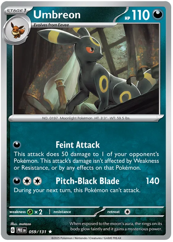 Prismatic Evolutions Master set bulk Darkness (Dark Blue) Cards
