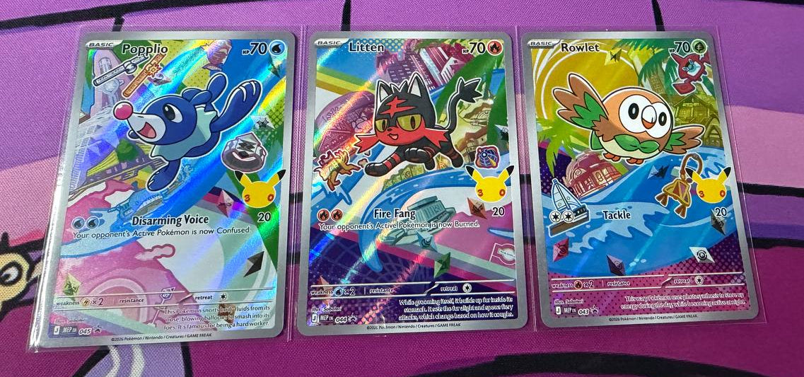 Pokémon First Partner Collection – Rowlet, Litten & Popplio (043/044/045) – Complete Set